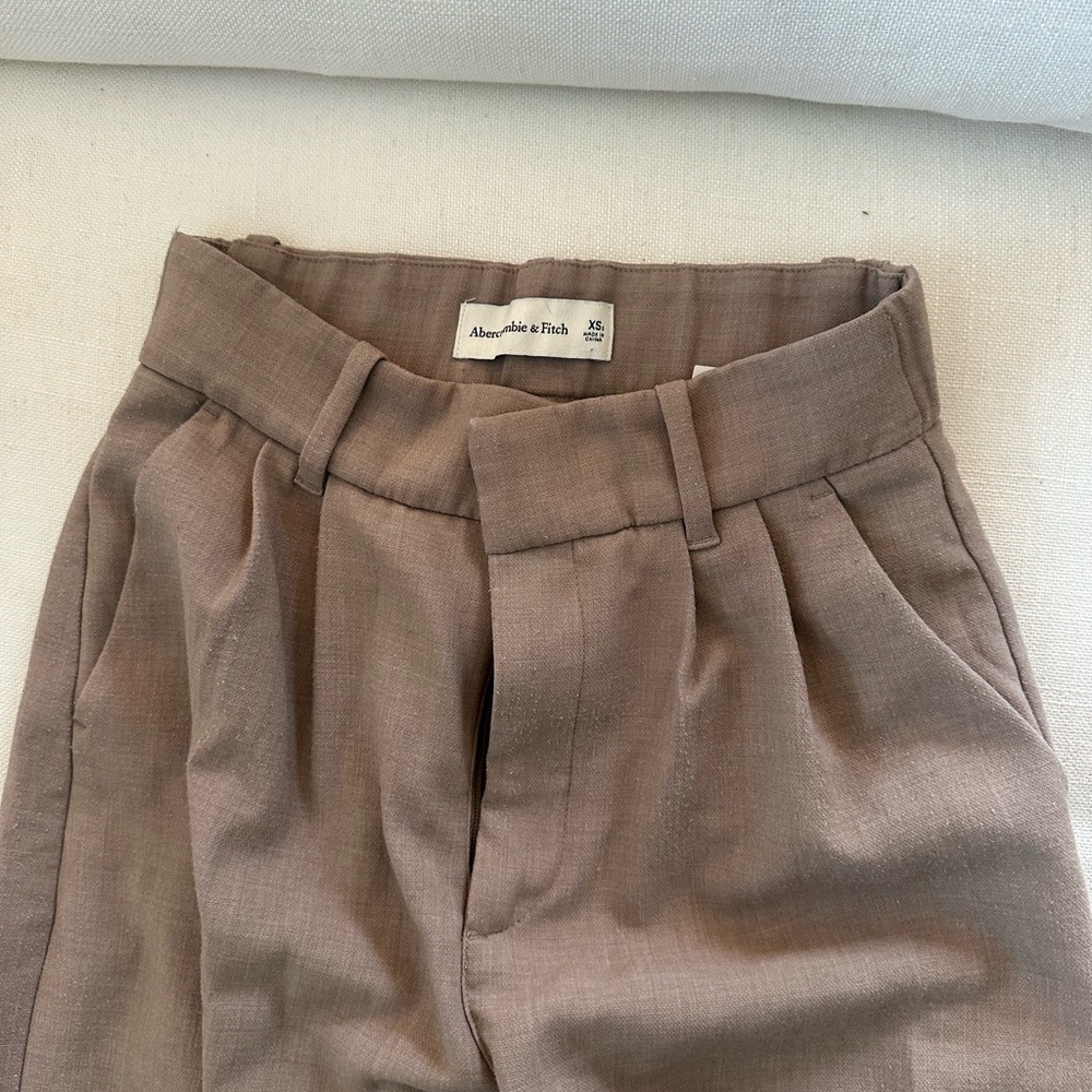 Abercrombie & Fitch Tan Pleated Pants